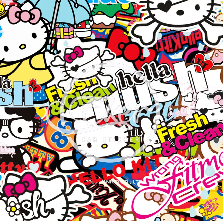 

EKER CAR STICKER 1.52x30M 5FTx98FT Free Shipping Air Bubble Free Matt Hello Kitty Bomb Sticker For Car Decal E-040