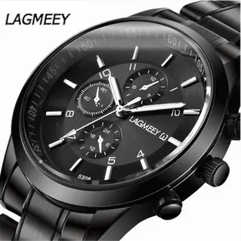

2018 New Top Grade Business Watch Fashion Men's Watch Stainless Steel Analog Quartz Waterproof Watches WristWatch Male Clock