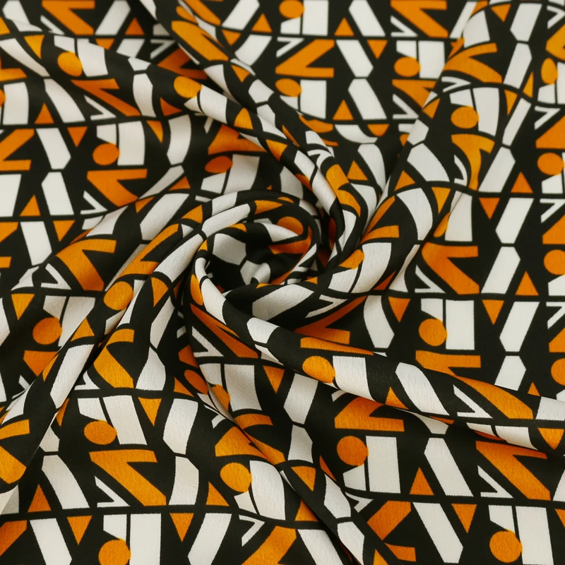 Мягкое платье шарф материал швейная ткань Атлас Шармез геометрический