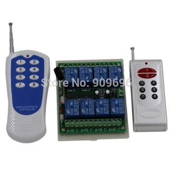 

2 X 8CH transmitter + 1 X 8CH Receiver / DC12V 8 CH RF controller switch for gate/ Light Free shipping