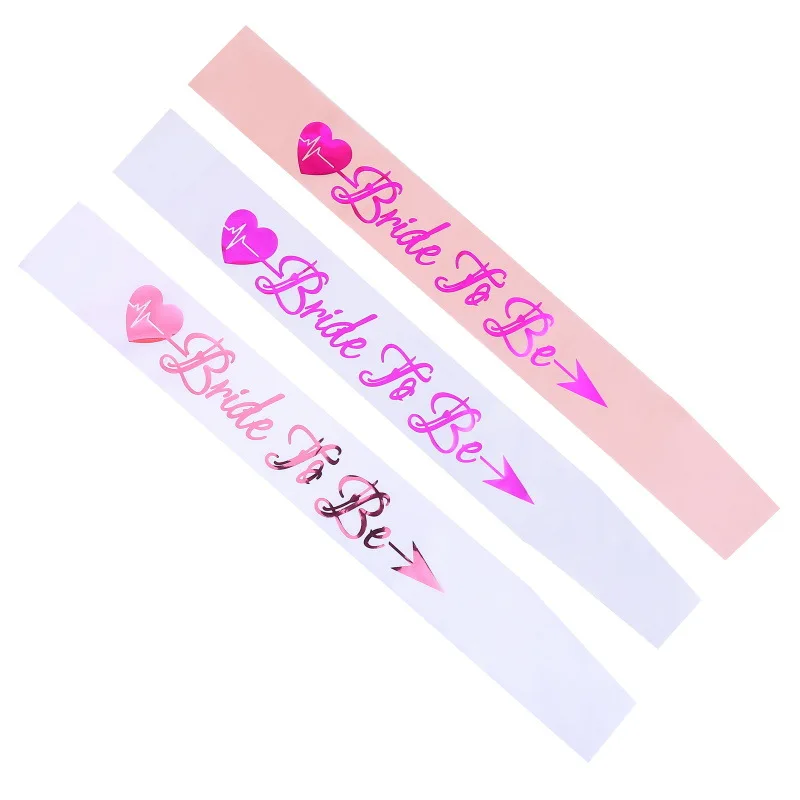 Hen Party Bride to Be Sash with Heart Hen Party Sash for Bachelor Party Wedding Bridal Shower Pink White with Gold Letter HW64 (11)