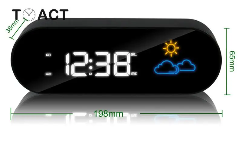 

Radio Alarm Clock LED Digital Electronic Clocks Colorful Weather Forecast Display Desk Table Alarm Watch Bedroom Office Decor