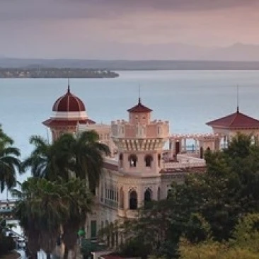 Cuba  Punta Gorda  Aerial view of Palacio de Valle Poster Print by Walter Bibikow (36 x 24)