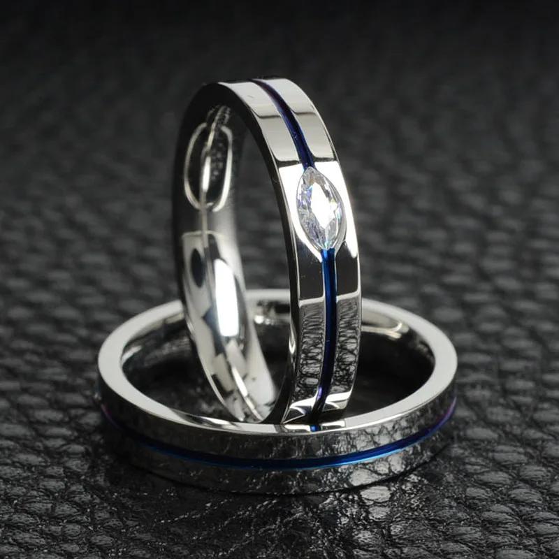 Keisha Lena 6 мм чистая титановая сталь кольцо бренд свадебные синие кольца для женщин ювелирные изделия