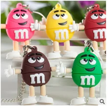 Usb Flash Drive Cartoon Chocolate M&M Flash Memory Card Pen Drive 32GB Usb Stick 64G Pendrive 128GB 16G 8G Flash Drive Best Gift