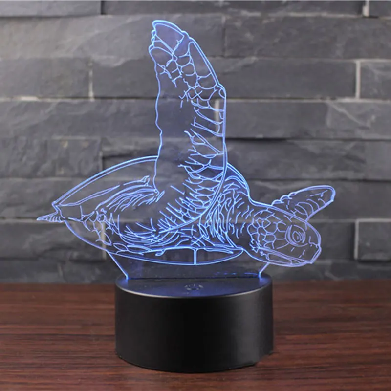 3d лампа в виде черепахи светодиодный ночник с сенсорным управлением 7