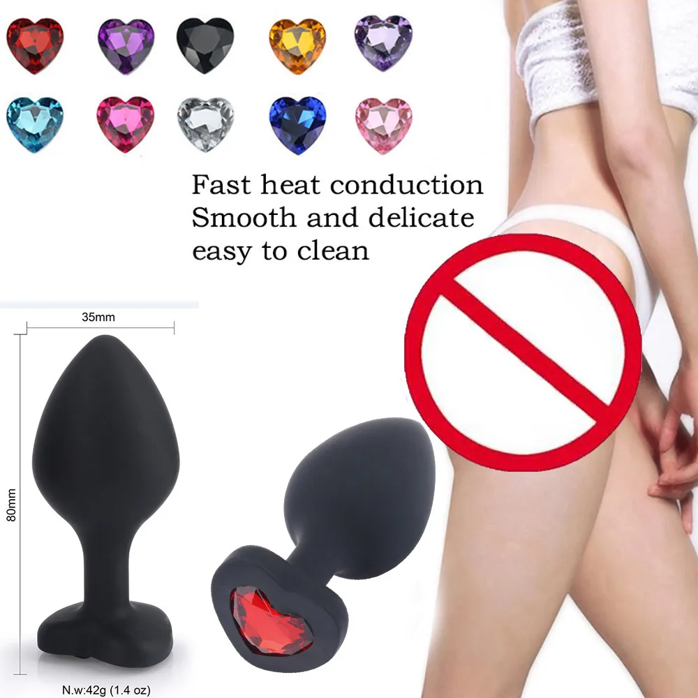 Silicone Anal Plug Butt Unisex Plated Jewelry Sex Stopper Adult Toys For Men Women Trainer Couples #4N |