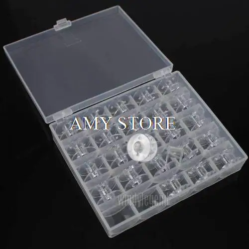 

25 CLEAR PLASTIC EMPTY BOBBIN CASE BOX FOR BROTHER JANOME SINGER SEWING MACHINE