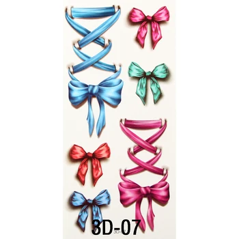 

10 Sheet Body Art Beauty Makeup Pink and Blue Bow On Hand Waterproof Temporary Tattoo Stickers Sexy