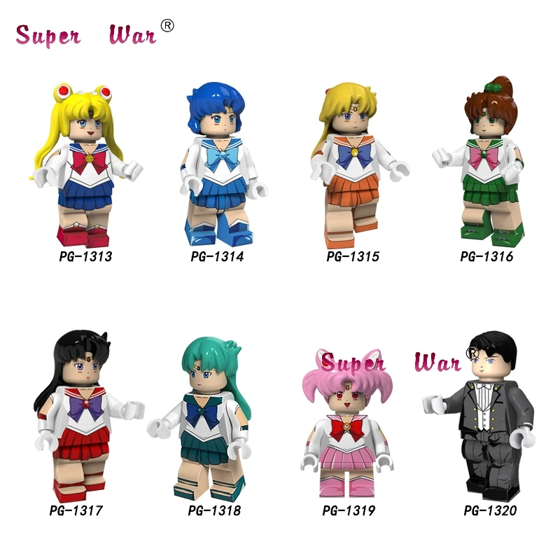 Однослойные строительные блоки Sailor Moon мультипликационный охотник аниме