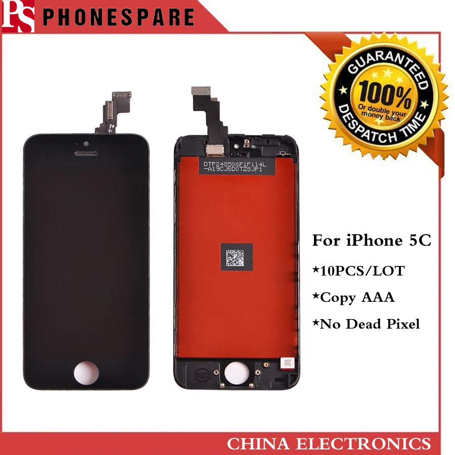 10PCS/LOT Fast Shipping Black Color Mobile Phone LCD For Apple iPhone 5C LCD Touch Screen Digitizer Assembly