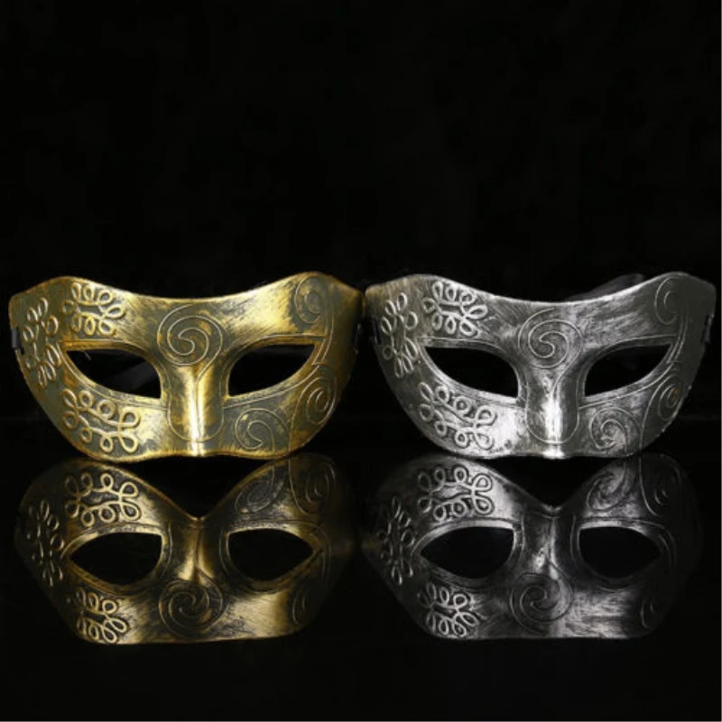 

Hot Sale Party Face Mask Lovely Men Burnished Antique Silver/Gold Venetian Mardi Gras Masquerade Party Ball Mask For Adults
