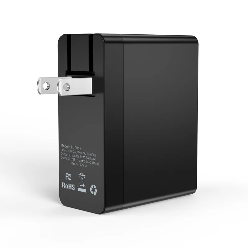 CHOETECH العالمي USB شاحن سامسونج S8 ، 39 W نوع C + المزدوج USB السفر الحائط مهايئ شاحن ل فون الهاتف المحمول شاحن