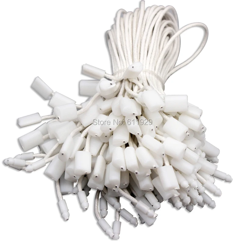 

free shipping wholesales top quality white clothing hang tag wax cord 18cm/garment tag line/string buckle/thread 500 pcs a lot