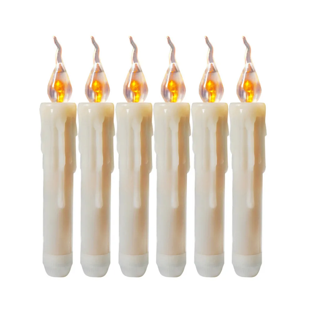 

2018 New Arrival LED Candle Light 6PCS Battery Operated Flameless LED Taper Candles Lights Home Wedding Party Decoration Lamp
