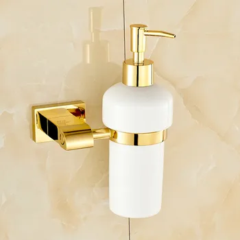 

European ceramic Liquid soap bottle bathroom hand sanitizer Shower gel shampoo soap dispenser copper bracket mx5291517