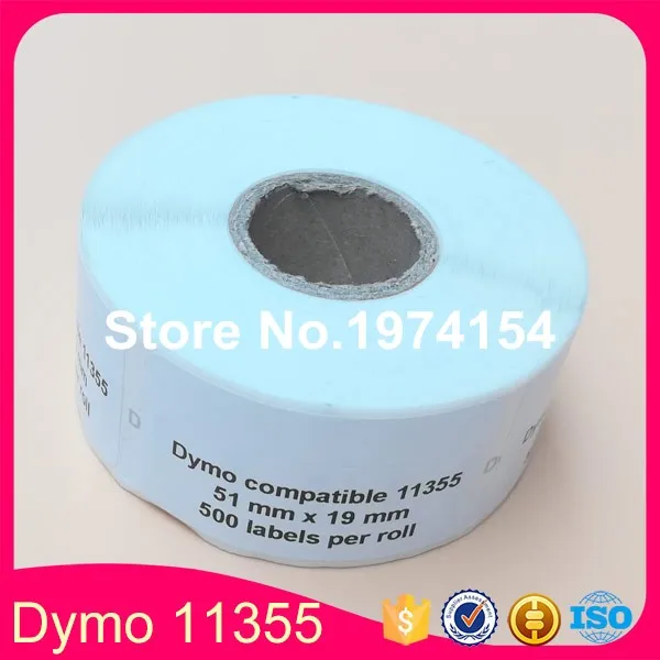 6 совместимые рулоны Dymo 11355 этикетка 19 мм* 51 мм 500 шт/рулон совместимый для LabelWriter400 450 450 турбо принтер SLP 440 450