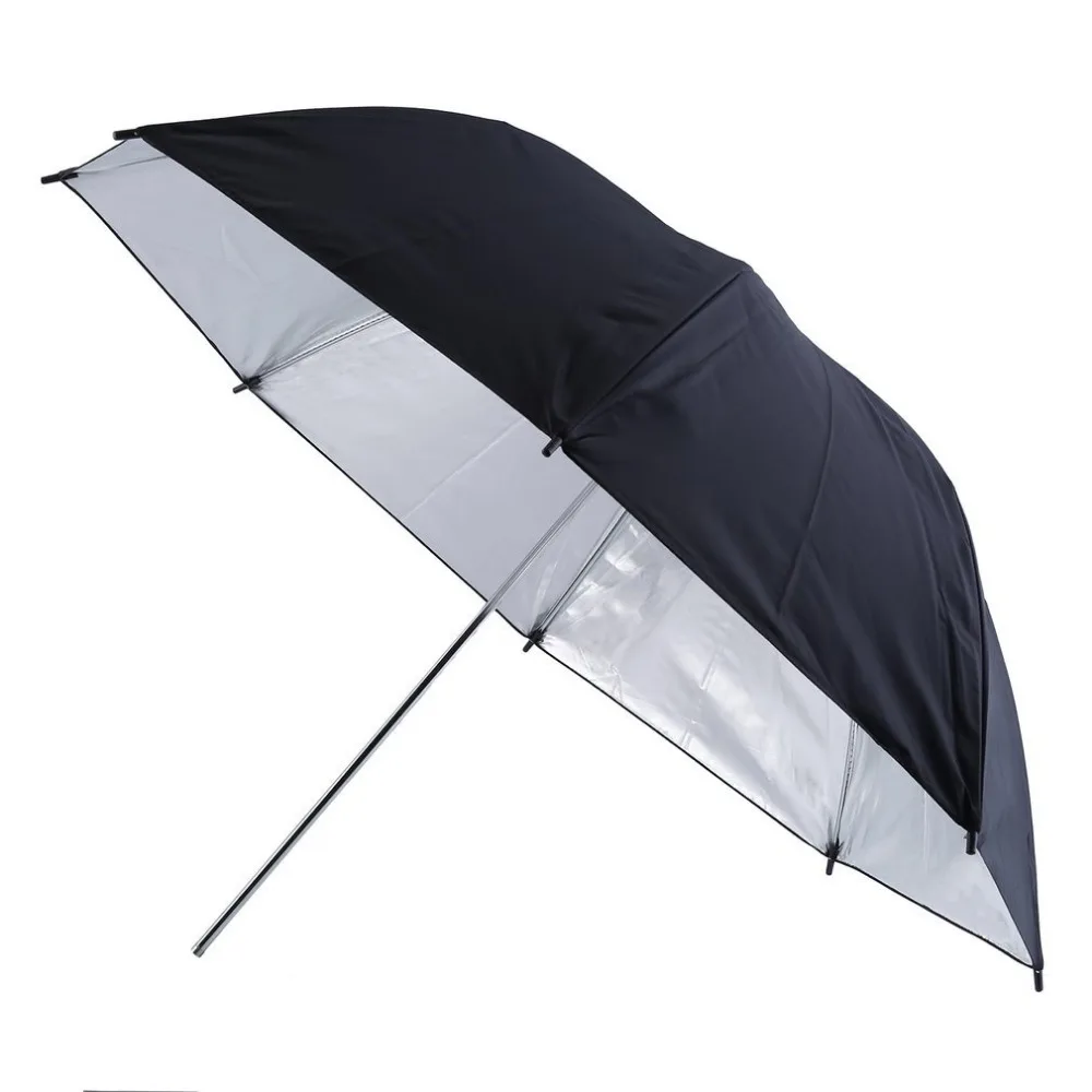 Мобильная Студия видео зонтик с подсветкой 83 см 33 дюйма светоотражающий отражатель Черный Серебряный фото фотографии зернистые Зонты
