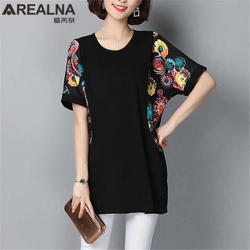 2018 summer vintage print bat sleeve long t shirt women tops plus size tshirt cotton black tee shirt femme camisetas mujer M-5XL 2018 summer vintage print bat sleeve long t shirt women tops plus size tshirt cotton black tee shirt femme camisetas mujer M-5XL