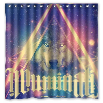 

[180*180cm]Custom Illuminati Polyester Bathroom Shower Curtain Waterproof Fabric Bath Decorative Curtain with Hooks