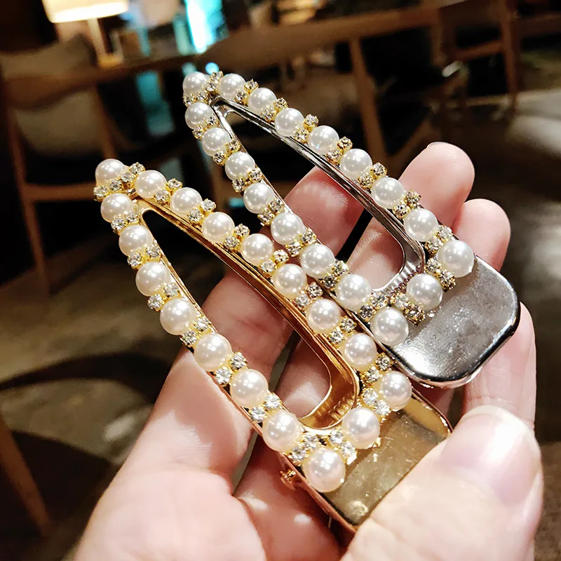 South Korea's East Gate with pearl hairpin duck-bill CLIP lady simple word | Украшения и аксессуары