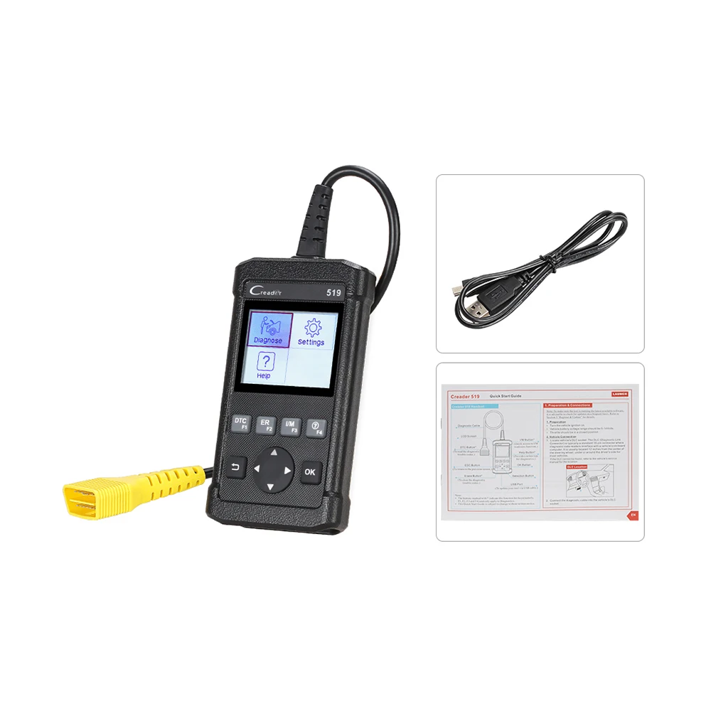 Launch Creader 519 считыватель кодов Сканер полный OBDII/EOBD функция CR519 такой же как Creader 5001 AL519 диагностический инструмент