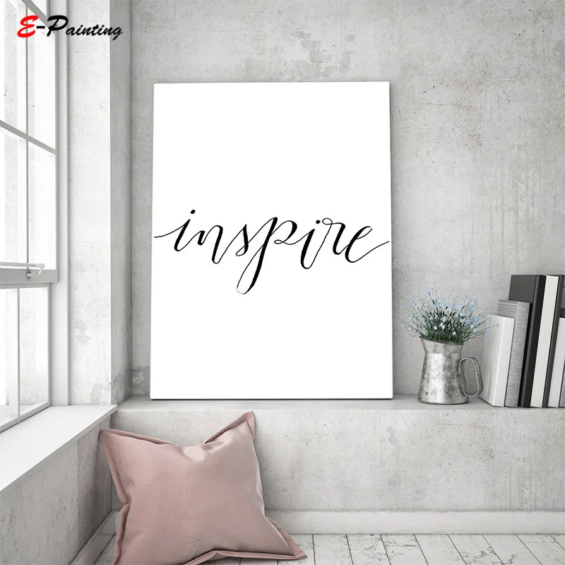 Вдохновляющие с принтом цитатой Inspire Wall Art типография постер декоративный для