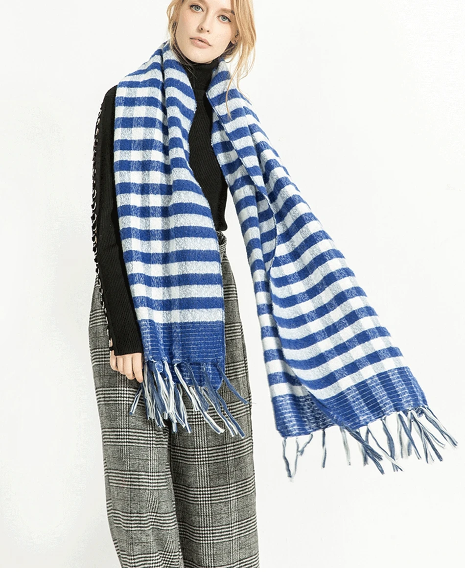 Waliicorners Scarves Women'S Scarf Winter Warm Capes Headband Plaid Quality Pashmina For Dress Scarfs 10 2_03