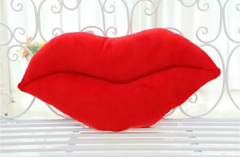Креативная розовая плюшевая подушка с красными губами, забавное украшение для дома, сексуальные подушки с губами, диванные подушки для кресла, подарки - Цвет: Красный