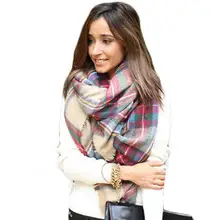 Hot Marketing 2015 Hot Wool Blend Blanket Oversized Tartan Scarf Wrap Shawl Plaid Checked Pashmina N5