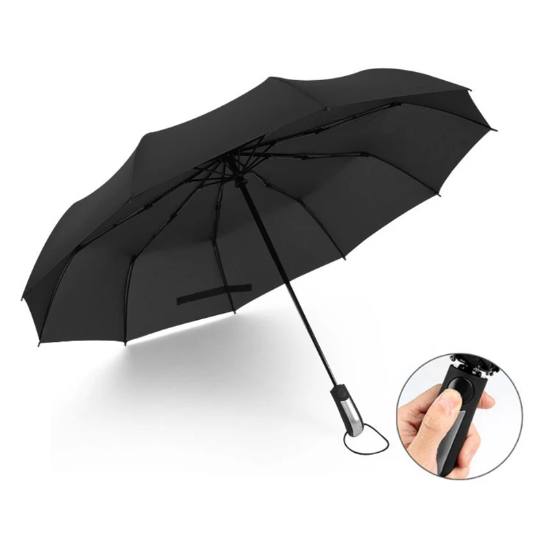 Ветростойкий складной автоматический зонт дождь для женщин авто Роскошные Большие ветрозащитные зонты, дождь для мужчин черное покрытие