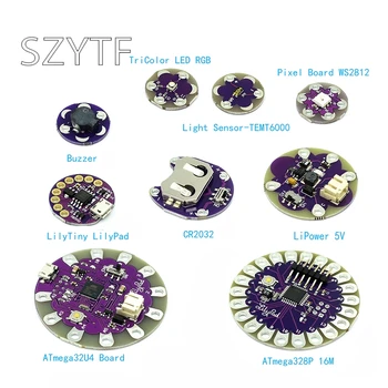 

Lilypad series development board 328P/32U4/WS2812/Buzzer/TEMT6000/CR2032 For Arduino DIY Ki ATMEGA328P