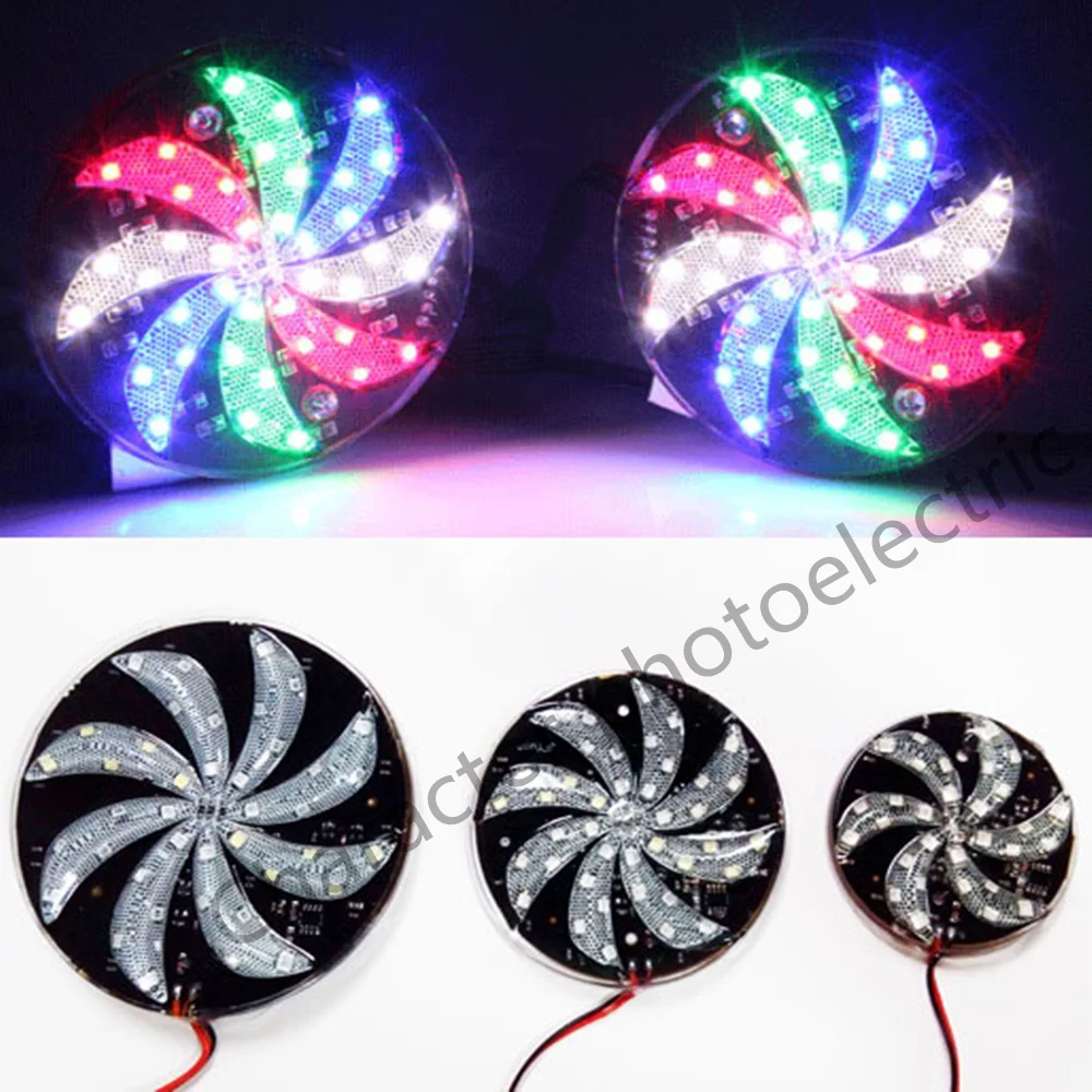 

12V RGBW flash LED wheels rotating wind lamp for car electric car bar square