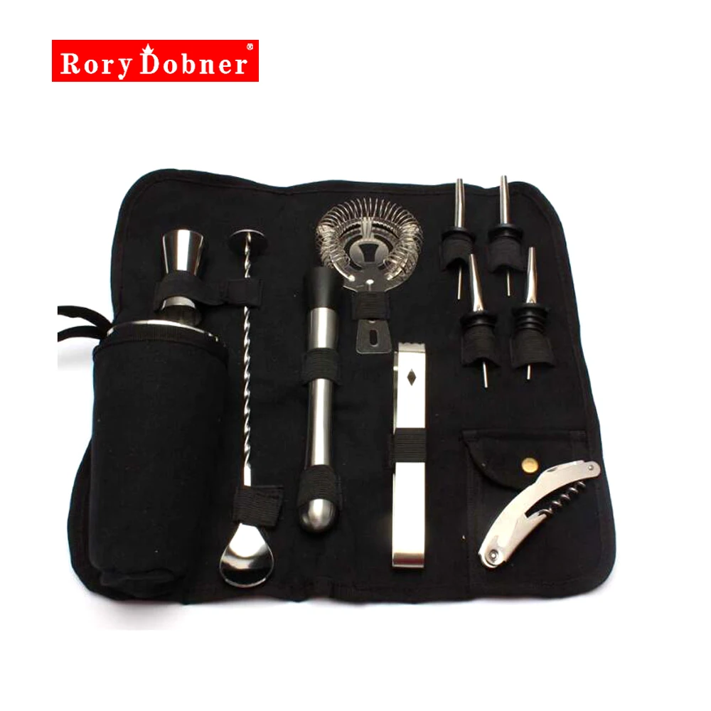 

Bartender Tool Case Bar Tool Bag Mixology Bag Bartender Kit PU Bag Empty Bar Roll Up for Professional Bartenders and Mixolo G959