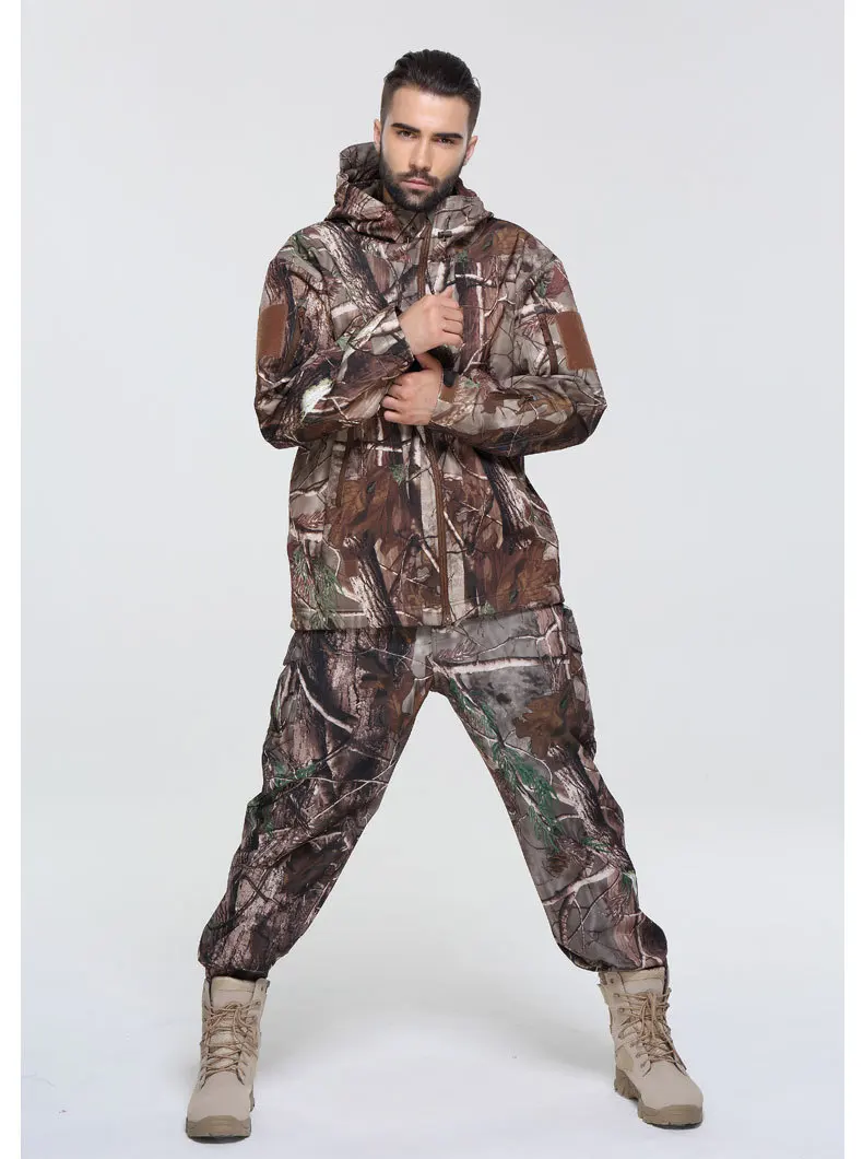 Бесплатная доставка, бренд TAD Акула кожи зимняя куртка Большие размеры теплые камуфляжные флис толстый ТАКТИКА Мужская outdoorwear Куртки