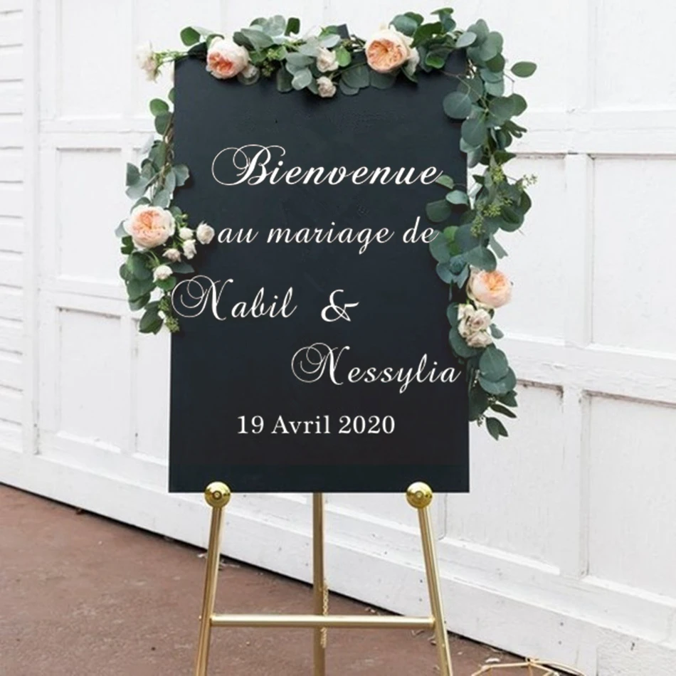 Personalised Wedding Party Special Occassion Mirror Sign Sticker Graphic Name Date Quote Text Custom Decal Mural Vinyl Art Venue Decor