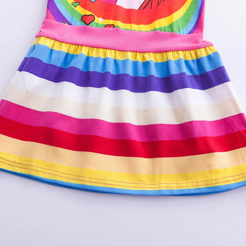 Girls Unicorn Dress Costume 2019 Summer Children Cotton Cartoon Rainbow Unicorn Dress Baby Girls Casual Dresses For Kids Clothes (2)