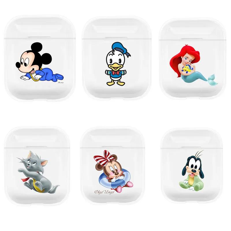 

Bags for Air Pods Mickey Minnie Mouse Dale Chip Pooh Bear Piglet Cartoon PC Clear Case for Airpods Wireless Bluretooth Earphone