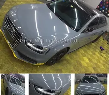 Filme envoltório de vinil cinza super brilho, cimento, com 3 camadas, brilho, nardo, cinza, envoltório de carro, cobertura de chamas, tamanho 1.52*20m/rolo