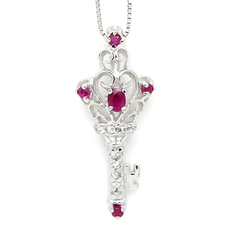

2017 Collares Collier Qi Xuan_Red Stone Key Pendant Necklaces_Real Necklaces_Quality Guaranteed_Manufacturer Directly Sale