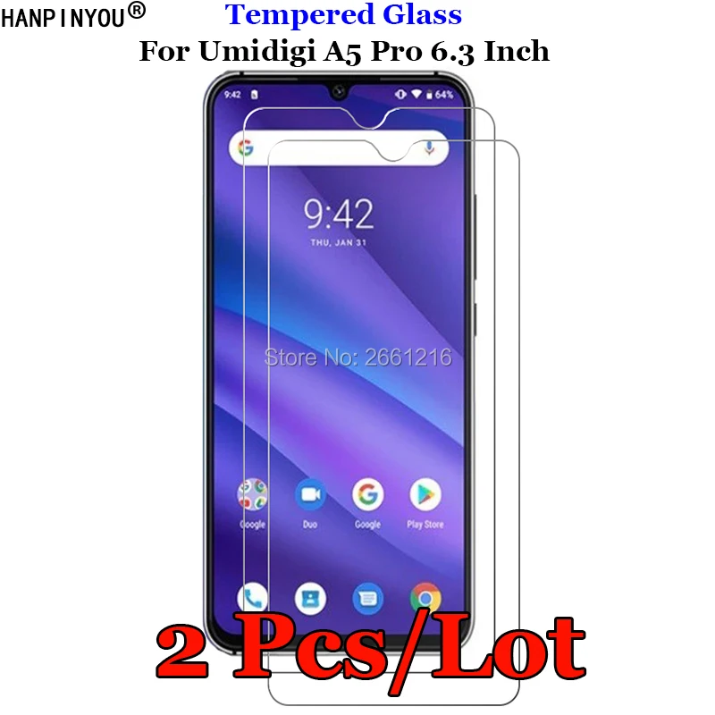 

2 Pcs/Lot For Umidigi A5Pro Tempered Glass 9H 2.5D Premium Screen Protector Film For Umidigi A5 Pro 6.3"