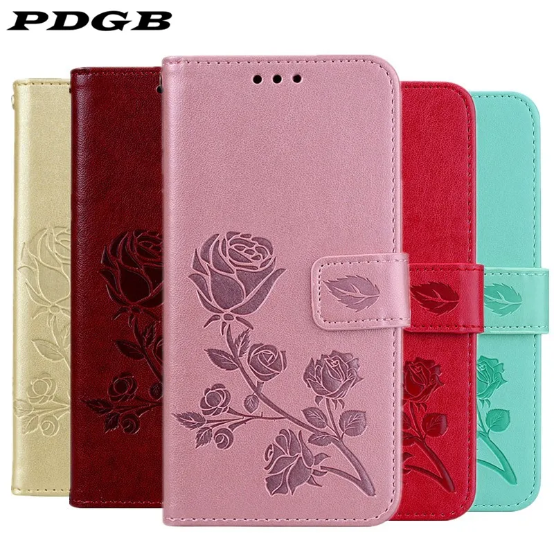 

PDGB Wallet Leather Case for Xiaomi Redmi Go Redmi Note 7 / Note7 Pro Global Version Flip Case Soft Cover 3D Embossed Flower