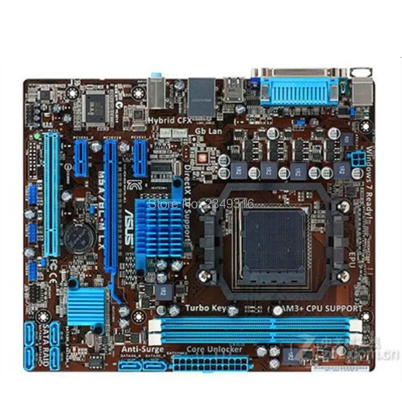 Материнская плата для настольного компьютера Asus M5A78L-M LX 760G 760L Socket AM3 AM3+ DDR3 UEFI биос оригинальная б/у материнская плата