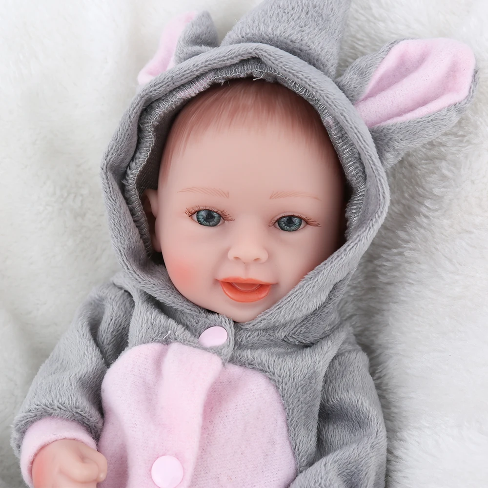 KAYDORA 25cm 10Inch Realistic Miniature Soft Silicone Dolls Full Body Reborn Baby Doll Boy Lifelike Newborn Baby Dolls Cute