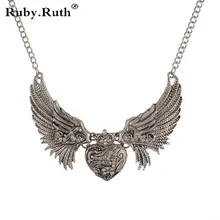 European fashion Vogue Chic Rhinestone Angel Wings Collar Gold Color Chain Women Dresses Necklace Accessories jewelry