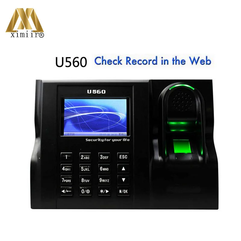 

3inch color screen TCP/IP fingerprint time attendance linux system time clock optical sensor time recorder U560