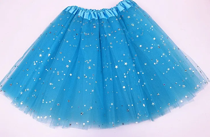 Модные детские звездный блеск Танец юбка-пачка для девочек блесток 3 слоев тюля юбка-американка для девочек Детская шифоновая 2-8years лет