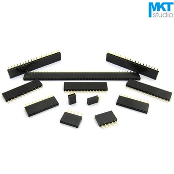 

100Pcs 2.54mm Pitch Single Row Straight Pins 8.5mm Female PTH Pin Header For Arduino 22P 24P 25P