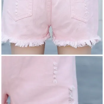 Baby Teenager Summer White Pink Denim Shorts For Girls High Quality Teens Girl Short Jeans 4 5 6 7 8 9 10 11 12 Years Old Kids 6