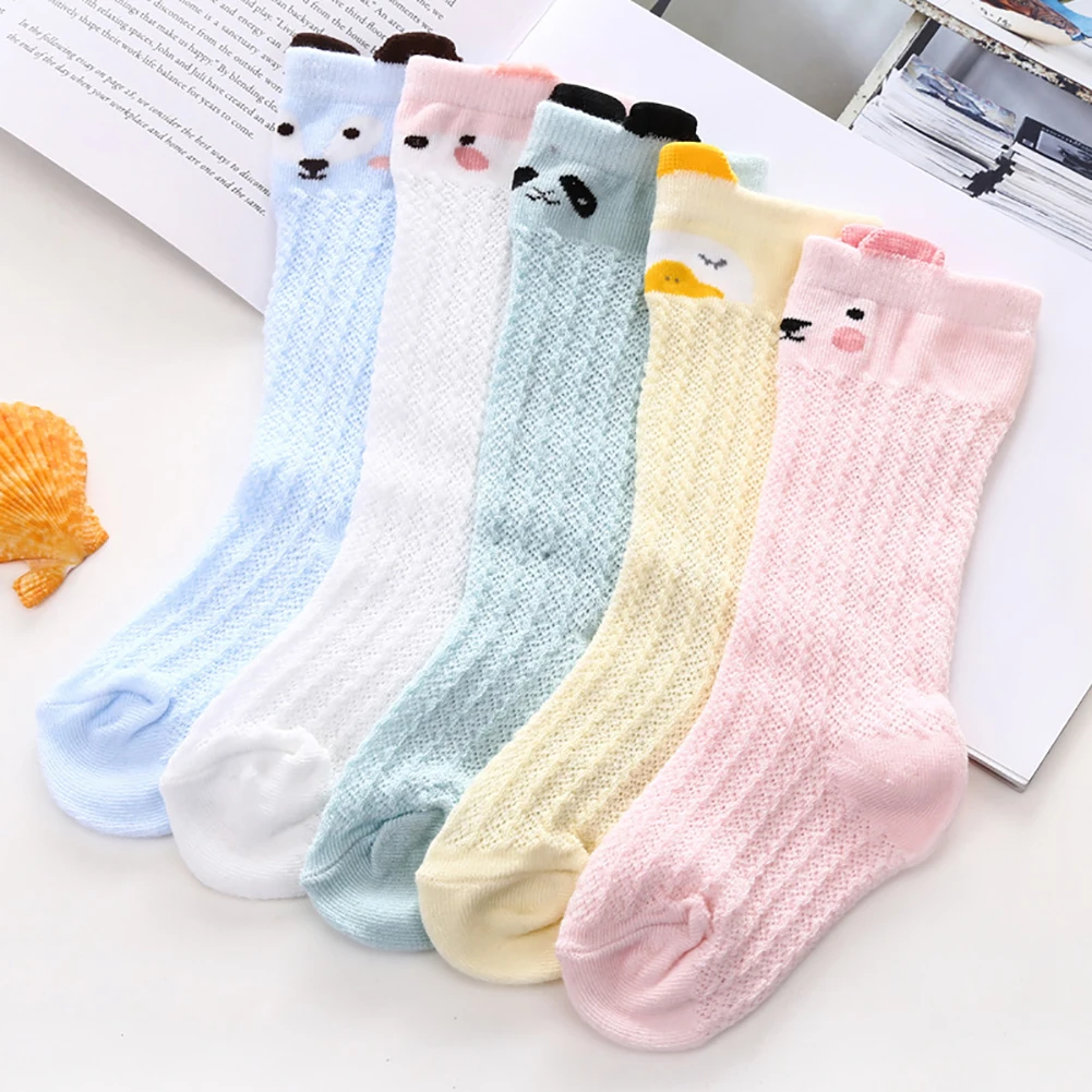 Cute Animal Baby Spring Summer Cotton Knee High Mosquito-proof Stockings Socks for baby kids summer wear